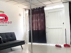 The boss discovers his maid masturbating with his wife's toys